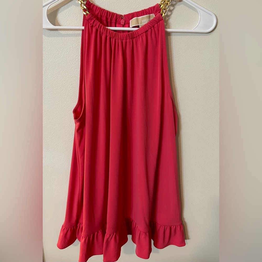 Michael Kors Pink and Gold Babydoll Tank